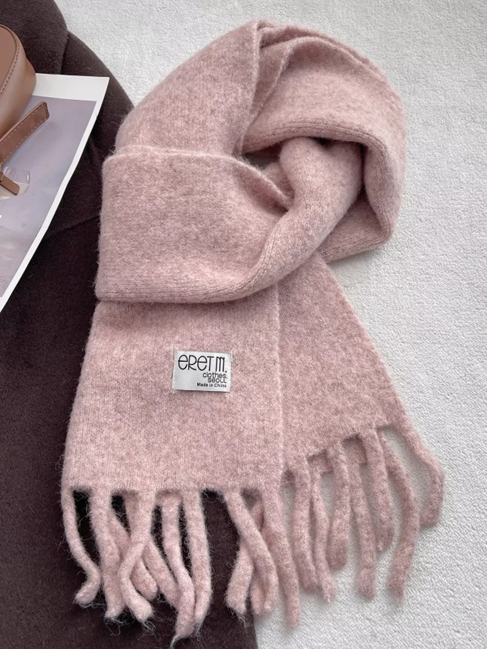 Fringe Solid Color Scarf, image 2