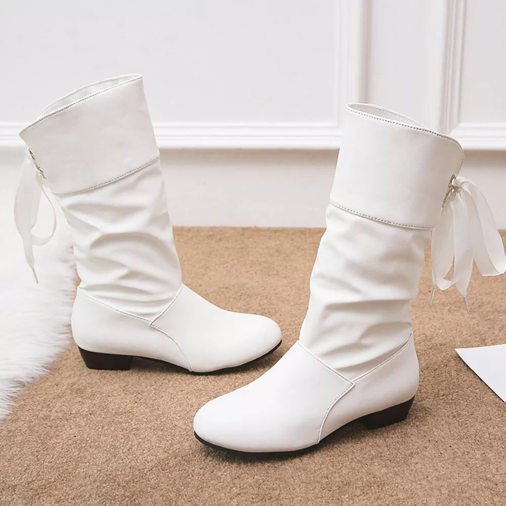 Round Toe Block Heels Boots, image 5
