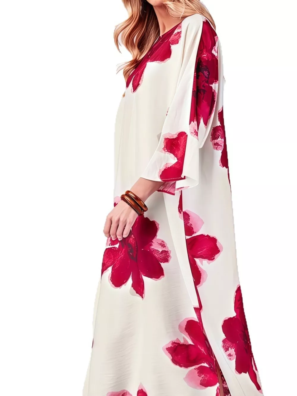 Floral Print Round Neck Dress, image 3