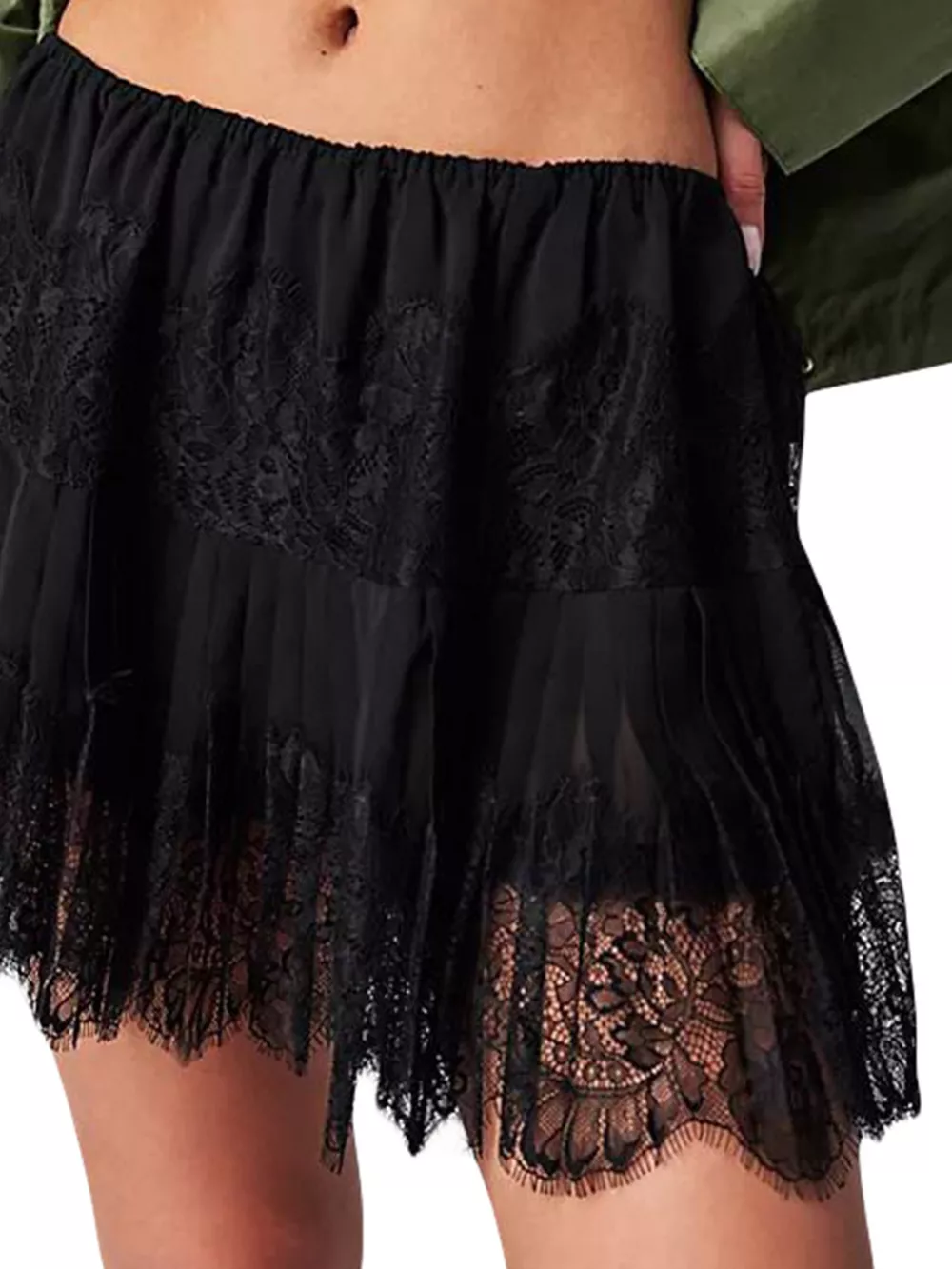 Lace Trim Ruffle Mini Skirt, image 4