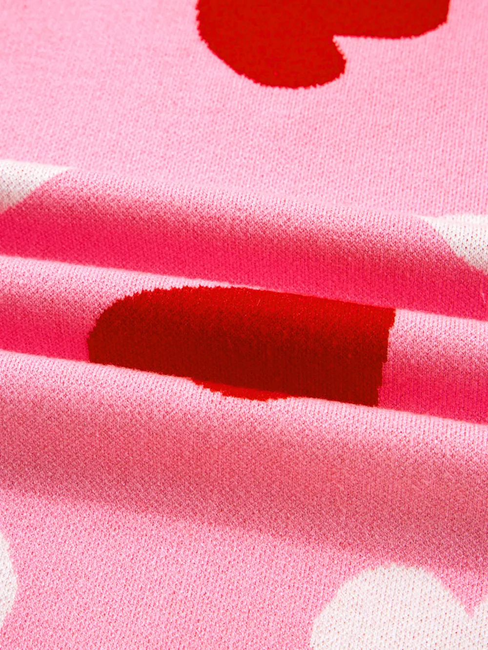 Pearl Embellished Heart Pattern Valentines Day Sweater, image 6