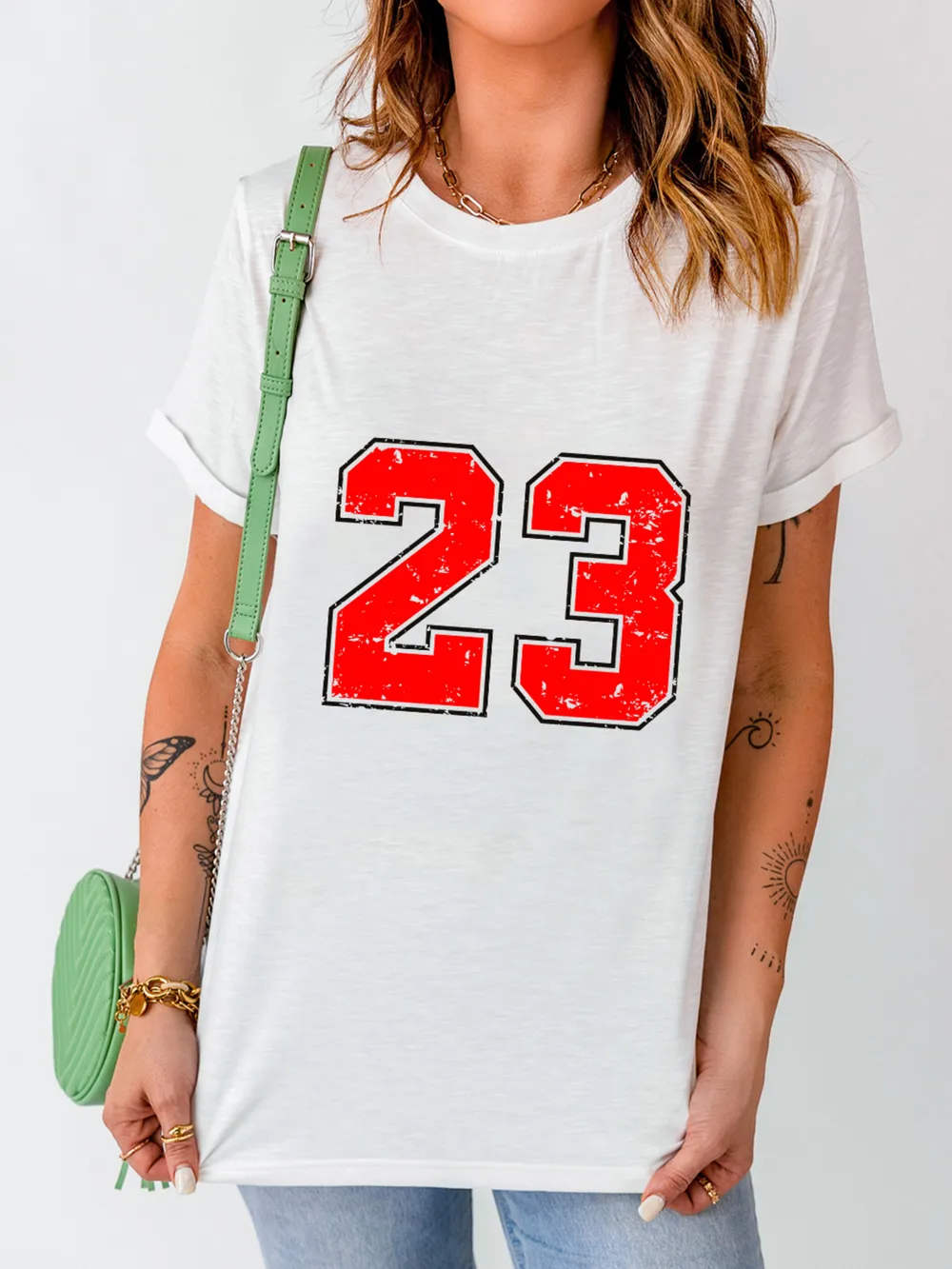 Number 23 Round Neck Casual T Shirt, image 4