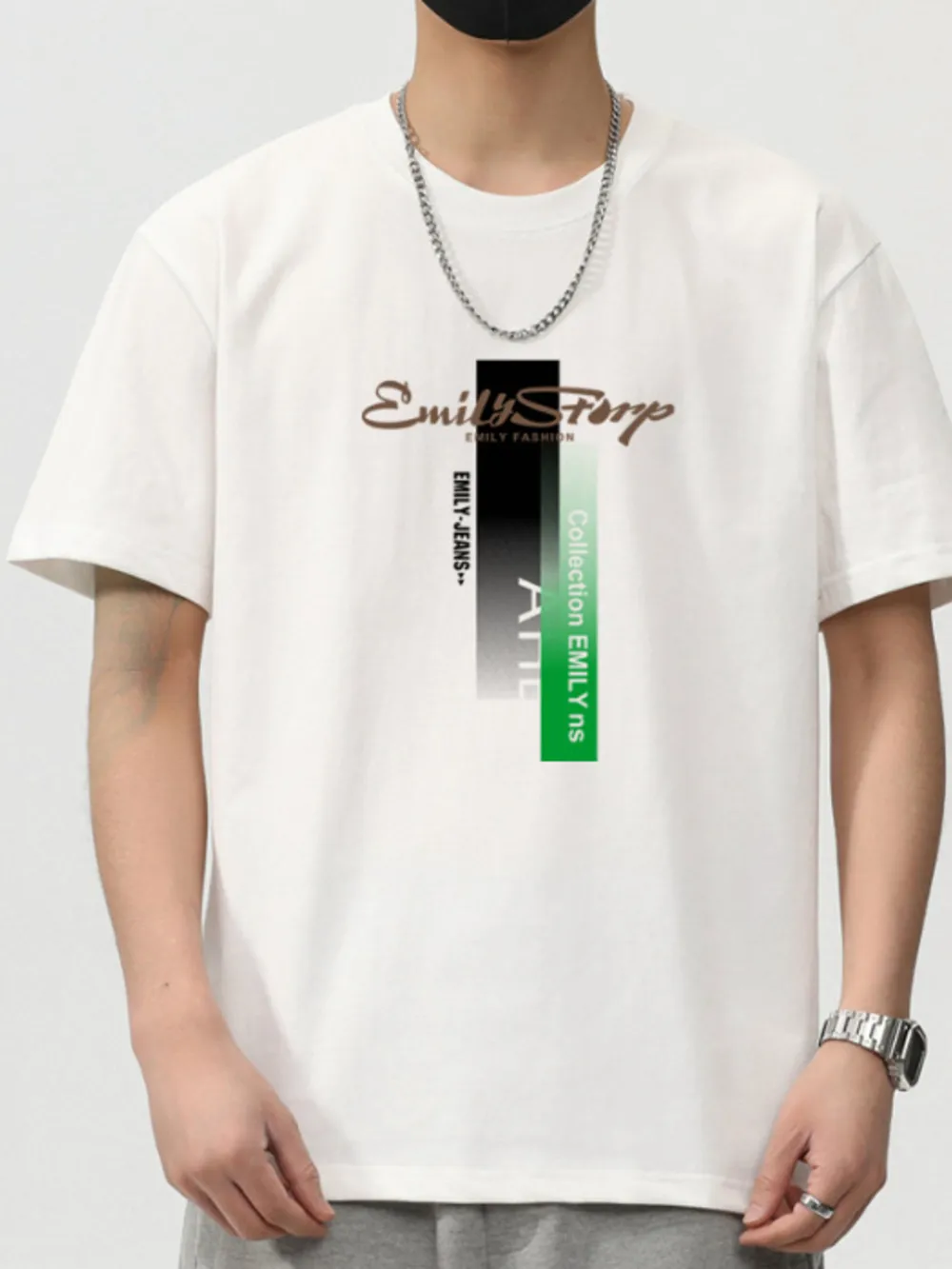 Men's Plus Size Round Neck Short Sleeve T-Shirt, image 4