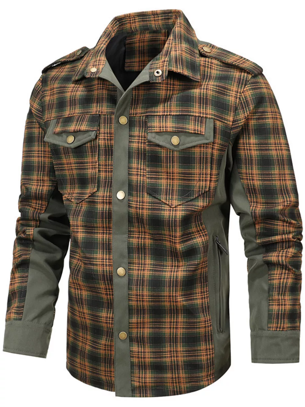 Men's Full Size Button Up Long Sleeve Plaid Shirt Plus Size, image 3