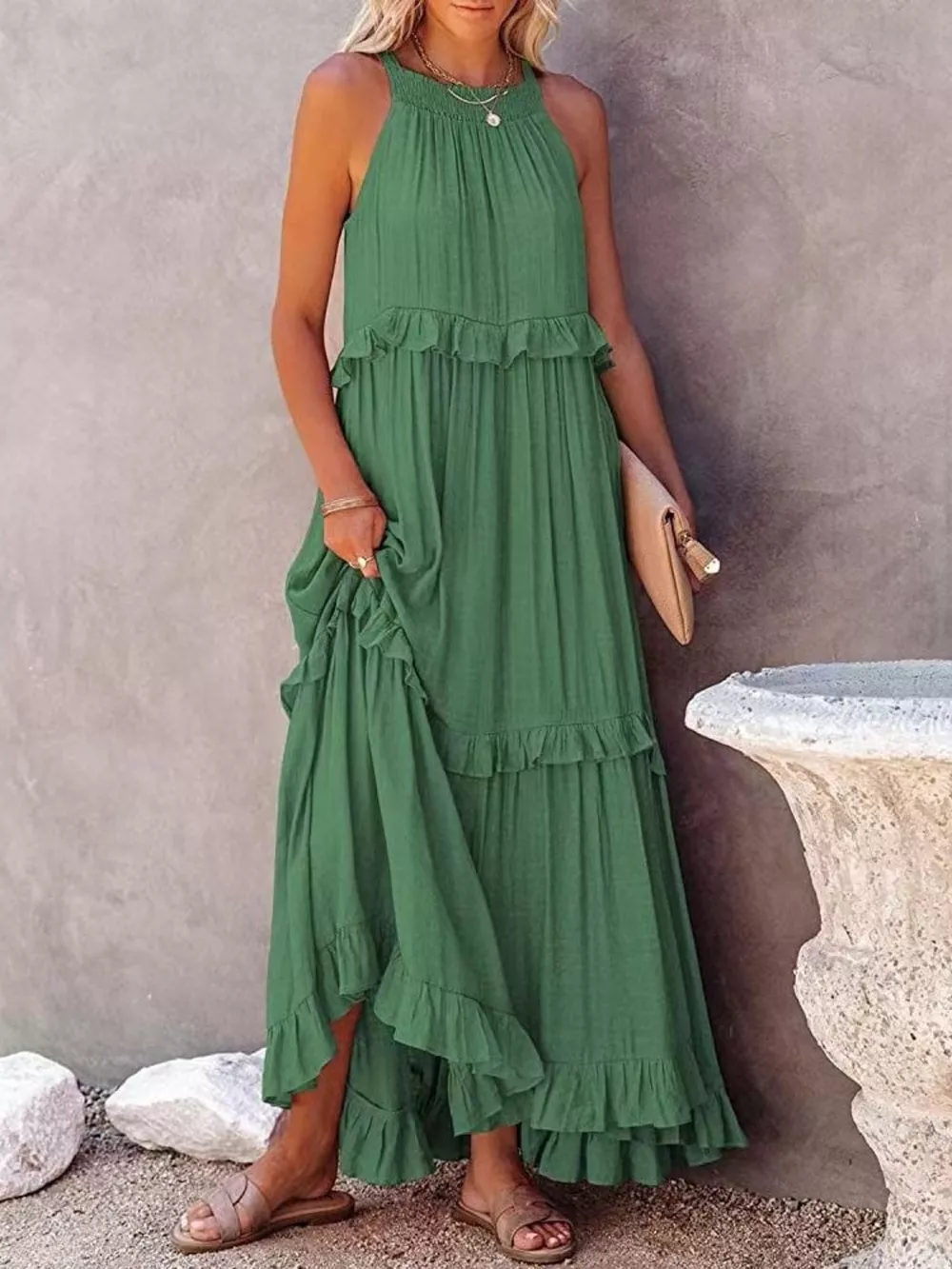 Ruffled Tiered Sleeveless Maxi Dress, image 5