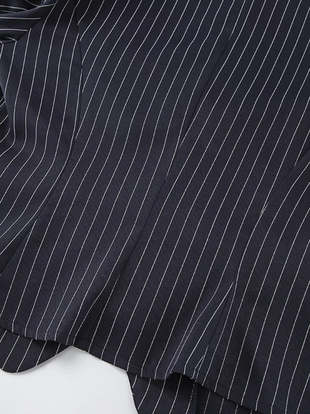 Striped Blazer and Mini Skirt Set with Scarf Detail, image 17