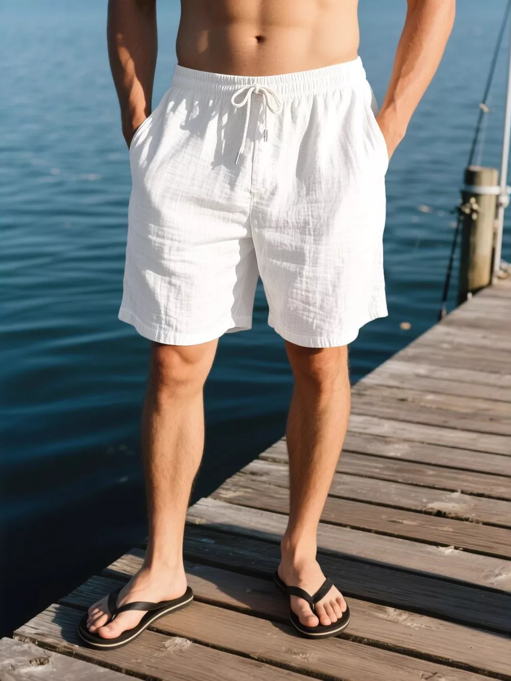 Men's Full Size Drawstring Shorts with Pockets Plus Size, image 3