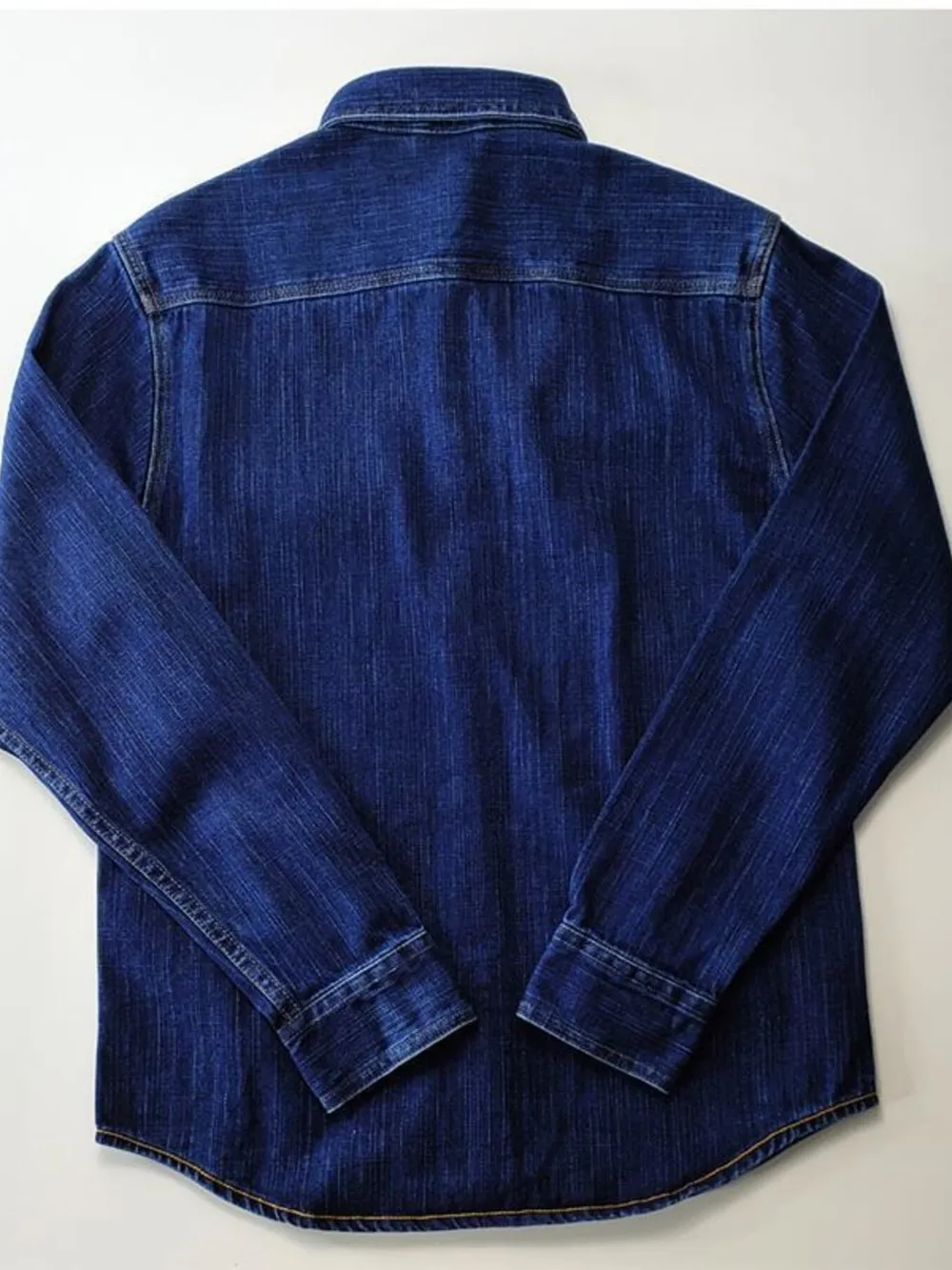 Men's Plus Size Button Up Long Sleeve Denim Shirt, image 2