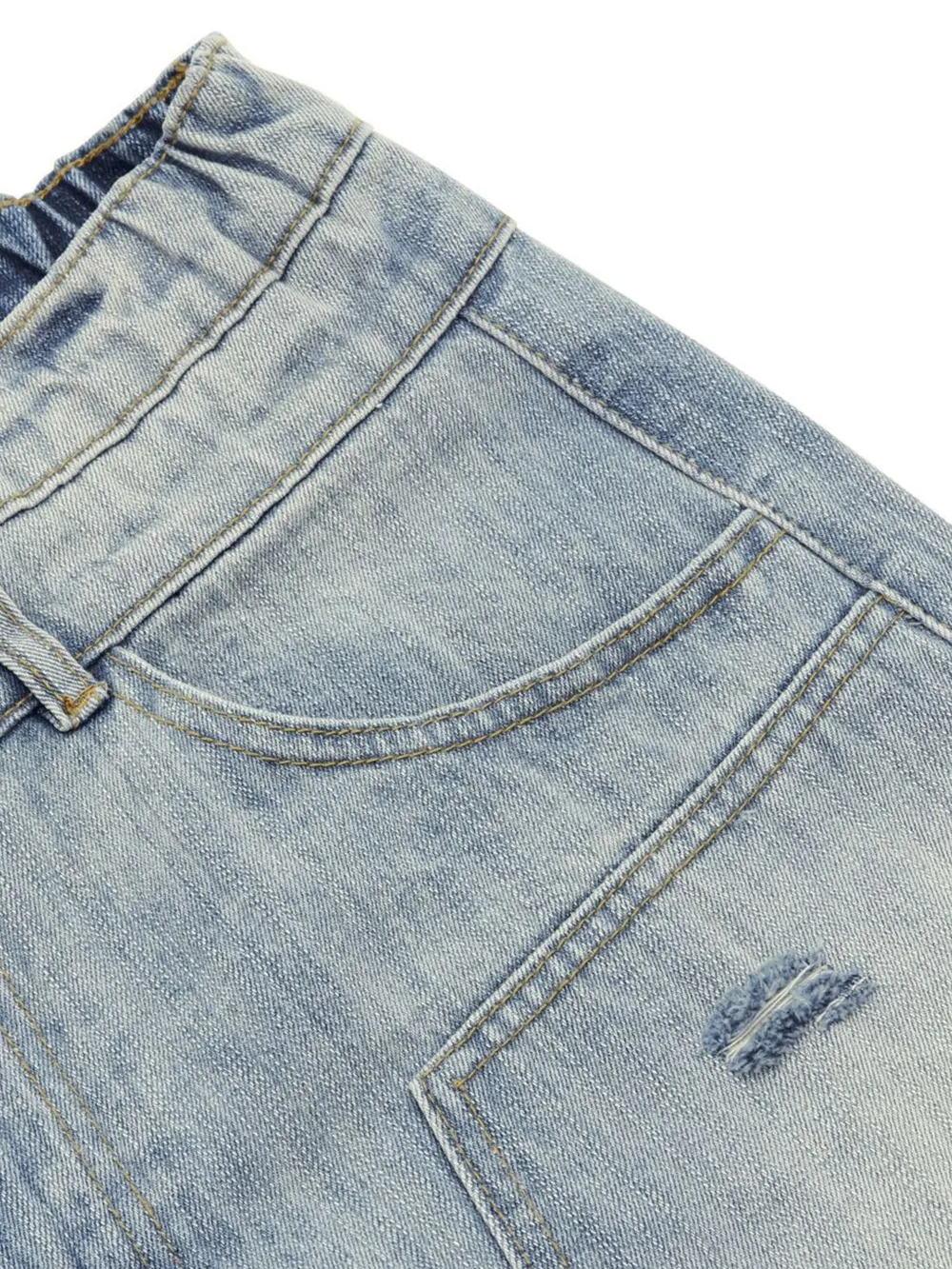Men's Washed Wide Leg Cropped Jeans, image 8