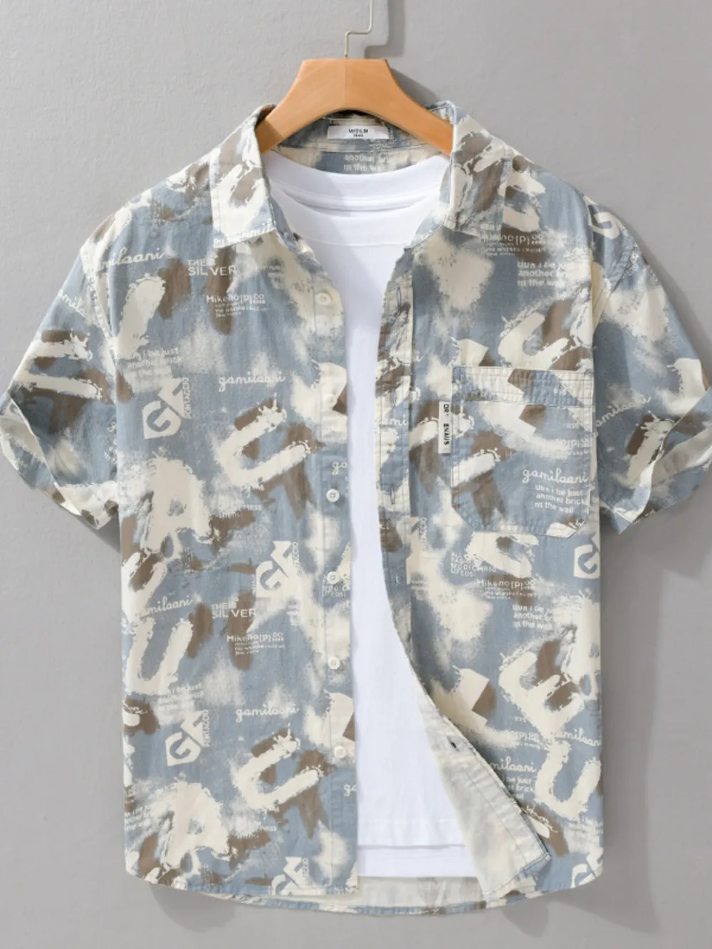 Men's Plus Size Button Up Short Sleeve Shirt, image 2