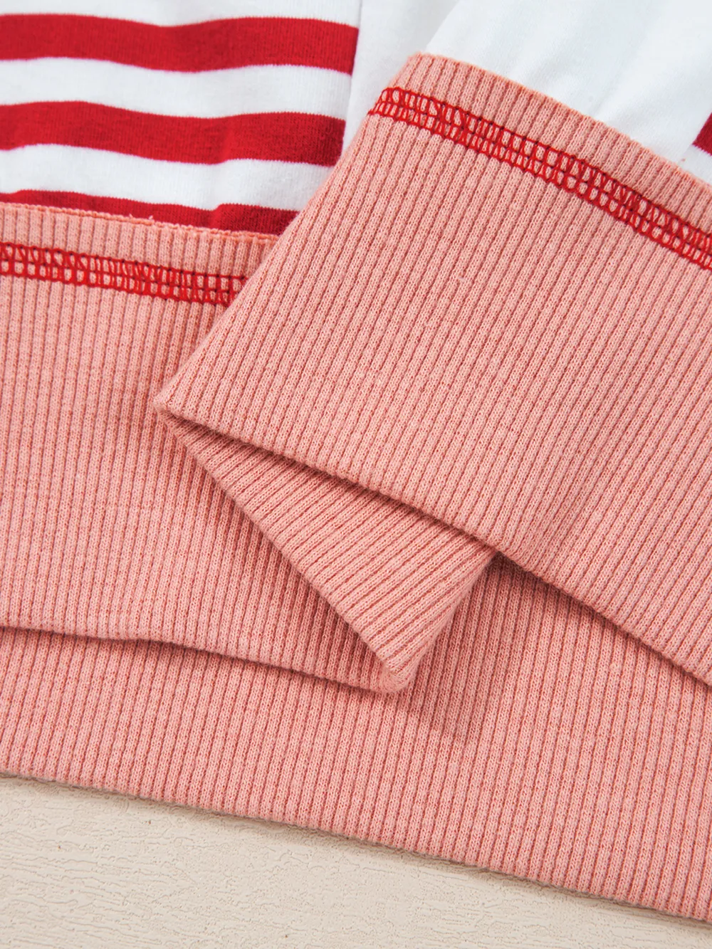 Stripe Color Block Contrast Stitching Oversize Sweatshirt, image 6