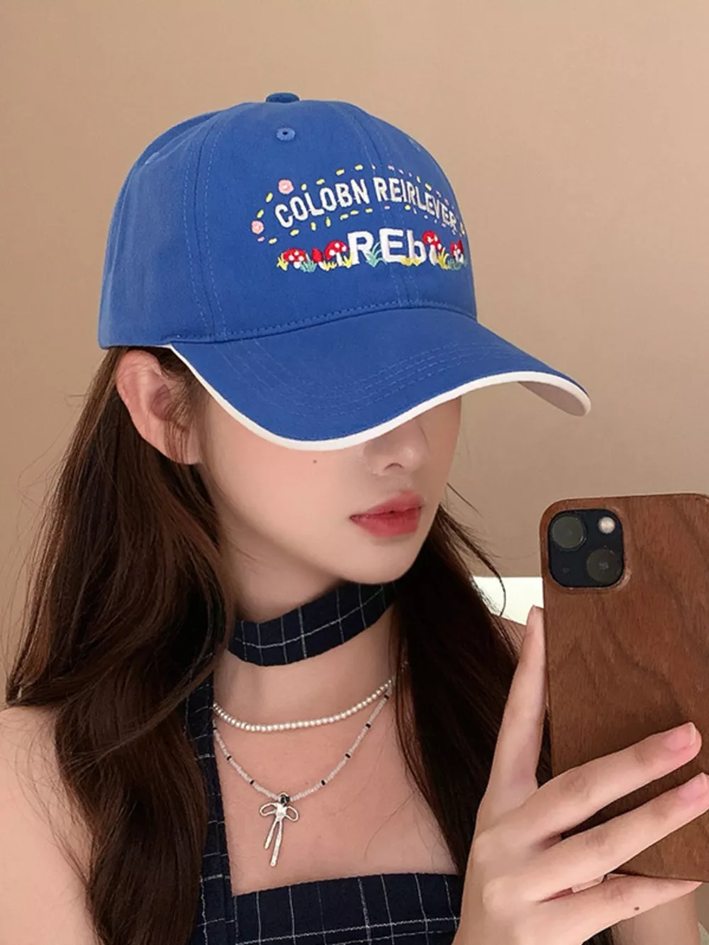 Embroidered Mushroom Baseball Cap, image 2