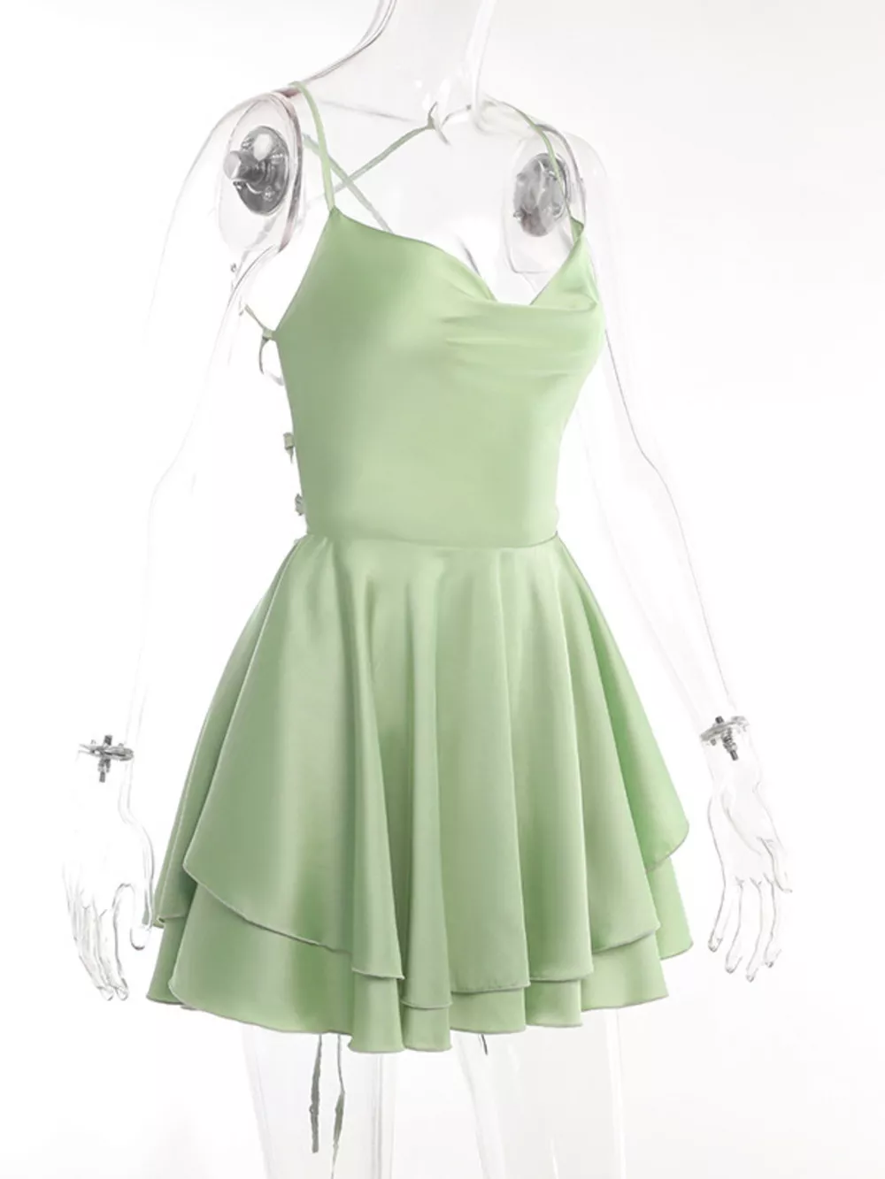 Backless Layered Ruffled Cami Dress, image 6