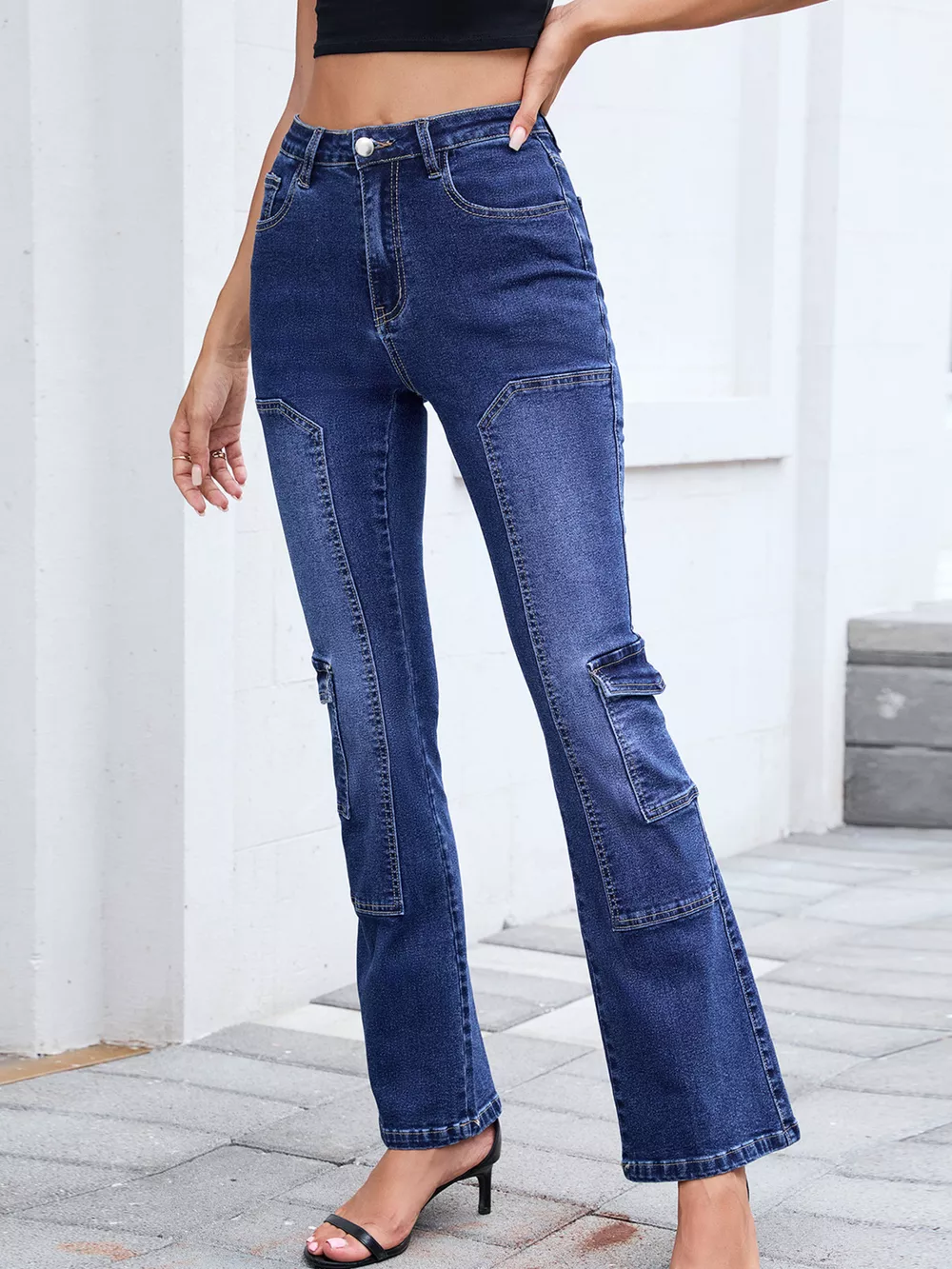 High-Waisted Bootcut Jeans, image 4