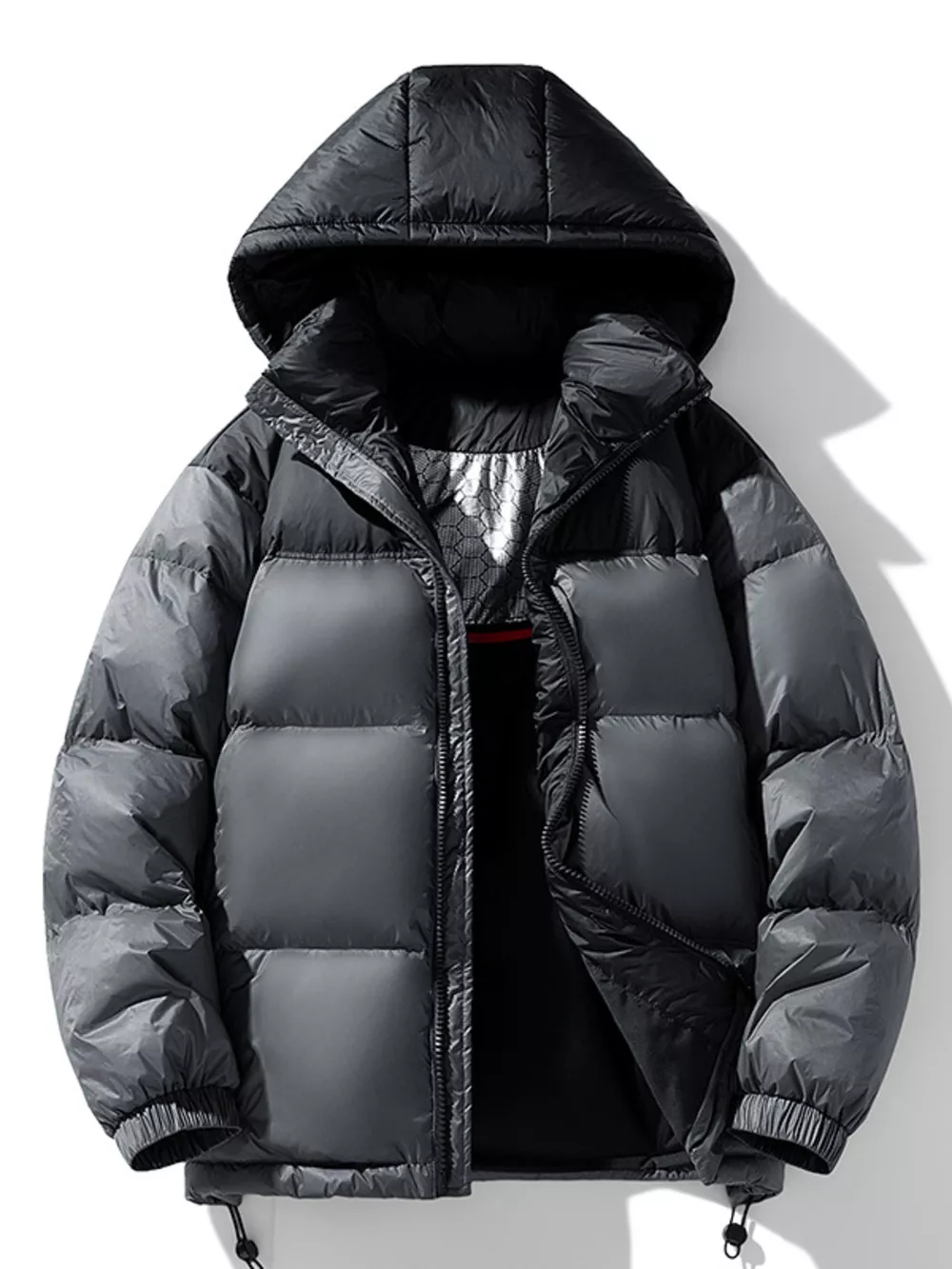 Men's Full Size Hooded Padded Puffer Jacket Plus Size, image 2