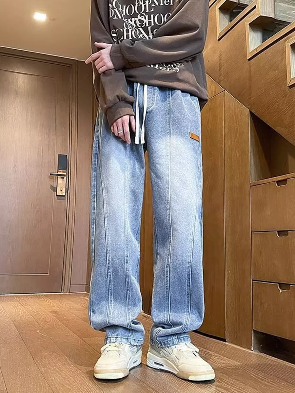 Men's Plus Size Vintage Wash Straight-Leg Jeans, image 6