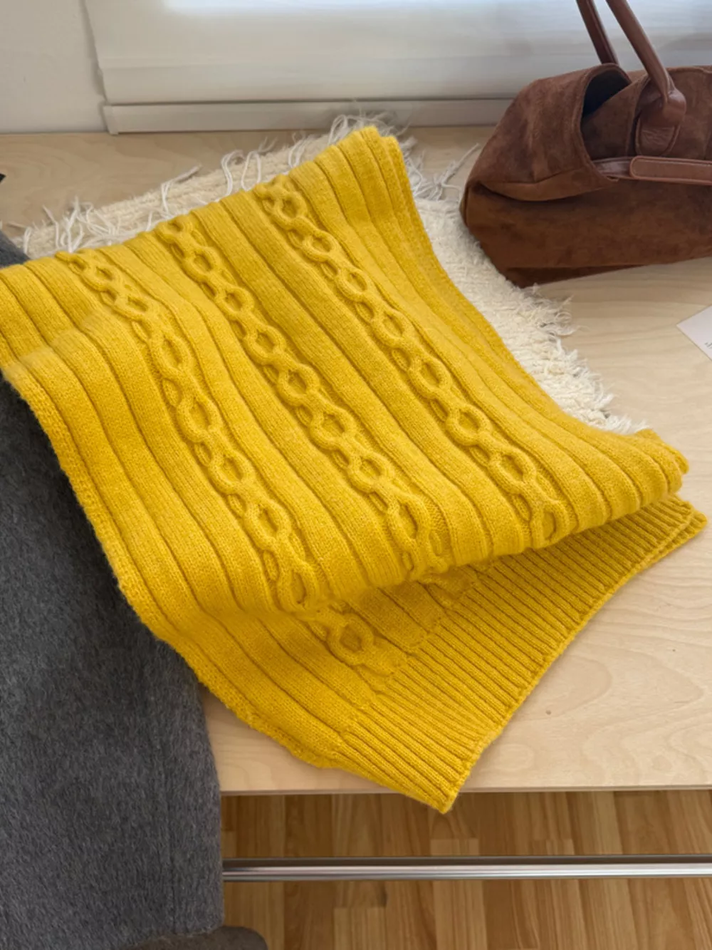 Textured Knit Winter Scarf, image 9
