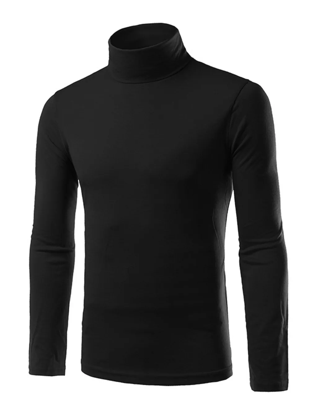 Men's Slim Fit Turtleneck Long Sleeve T-Shirt, image 2