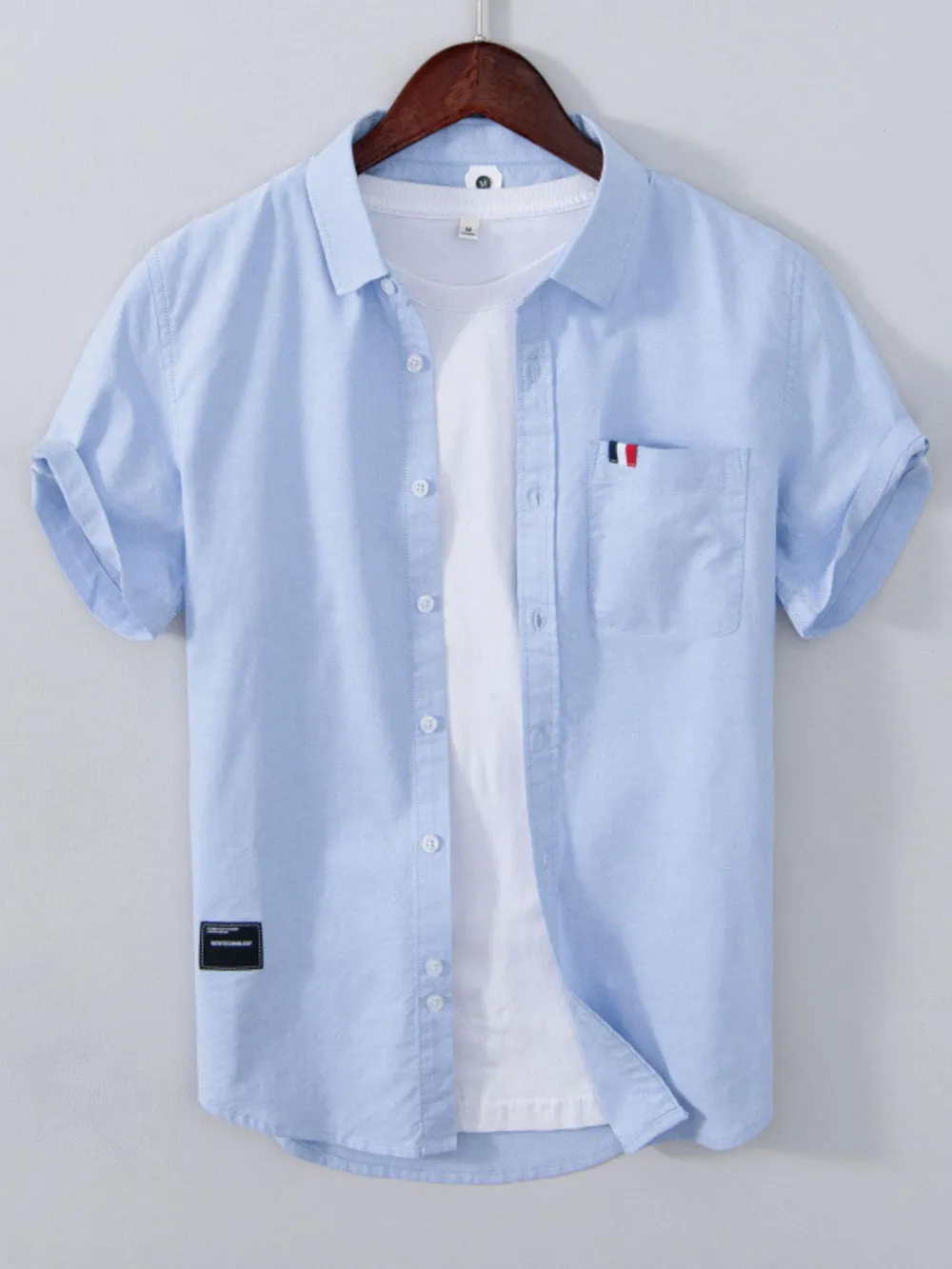 Men's Plus Size Short Sleeve Button-Up Shirt, image 5