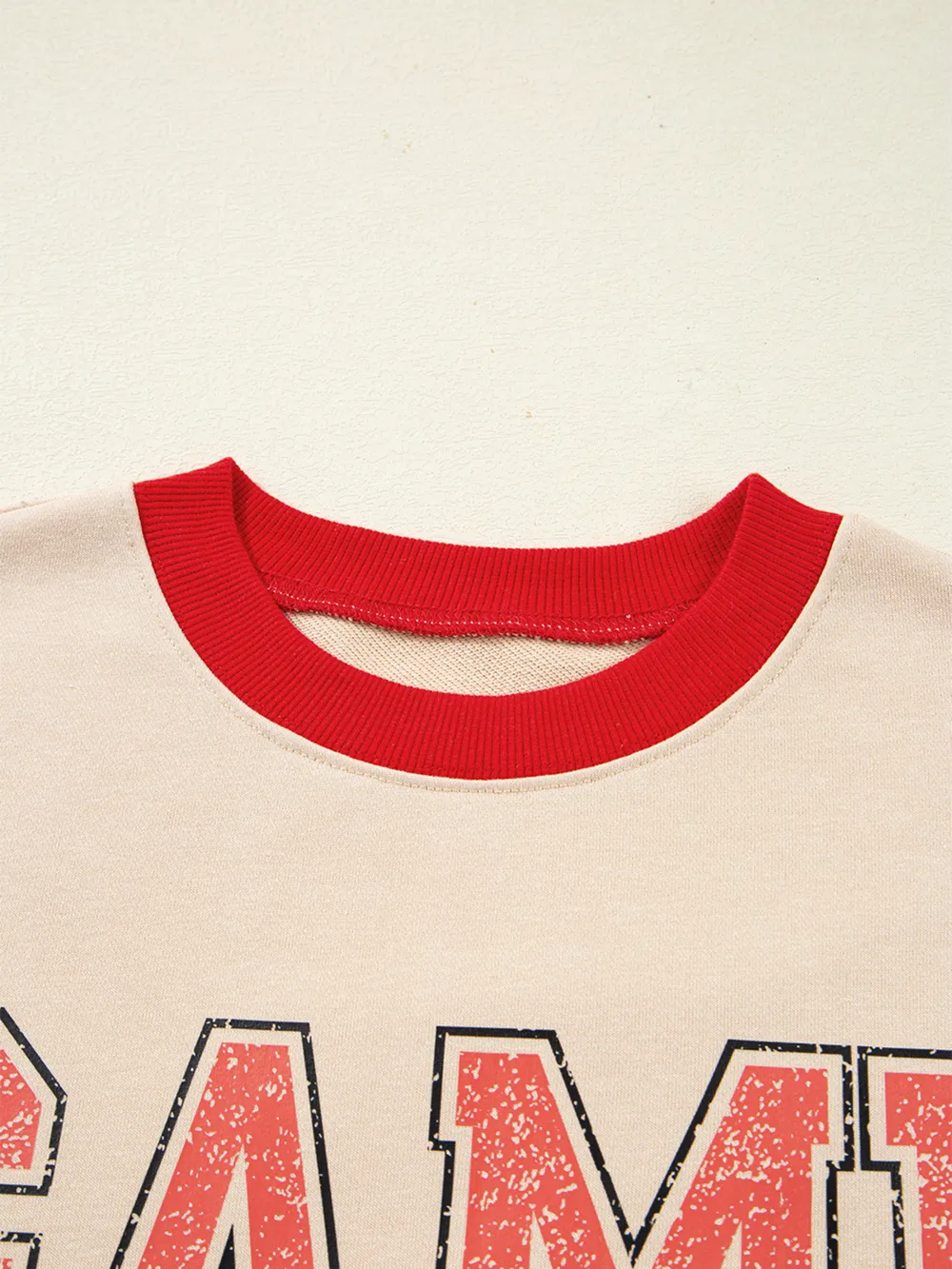 GAME DAY Letter Graphic Round Neck Sweatshirt, image 4