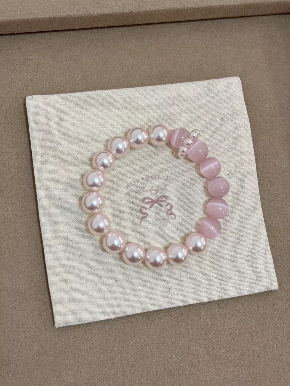 Pearl & Cat's Eye Stone Bracelet, image 2