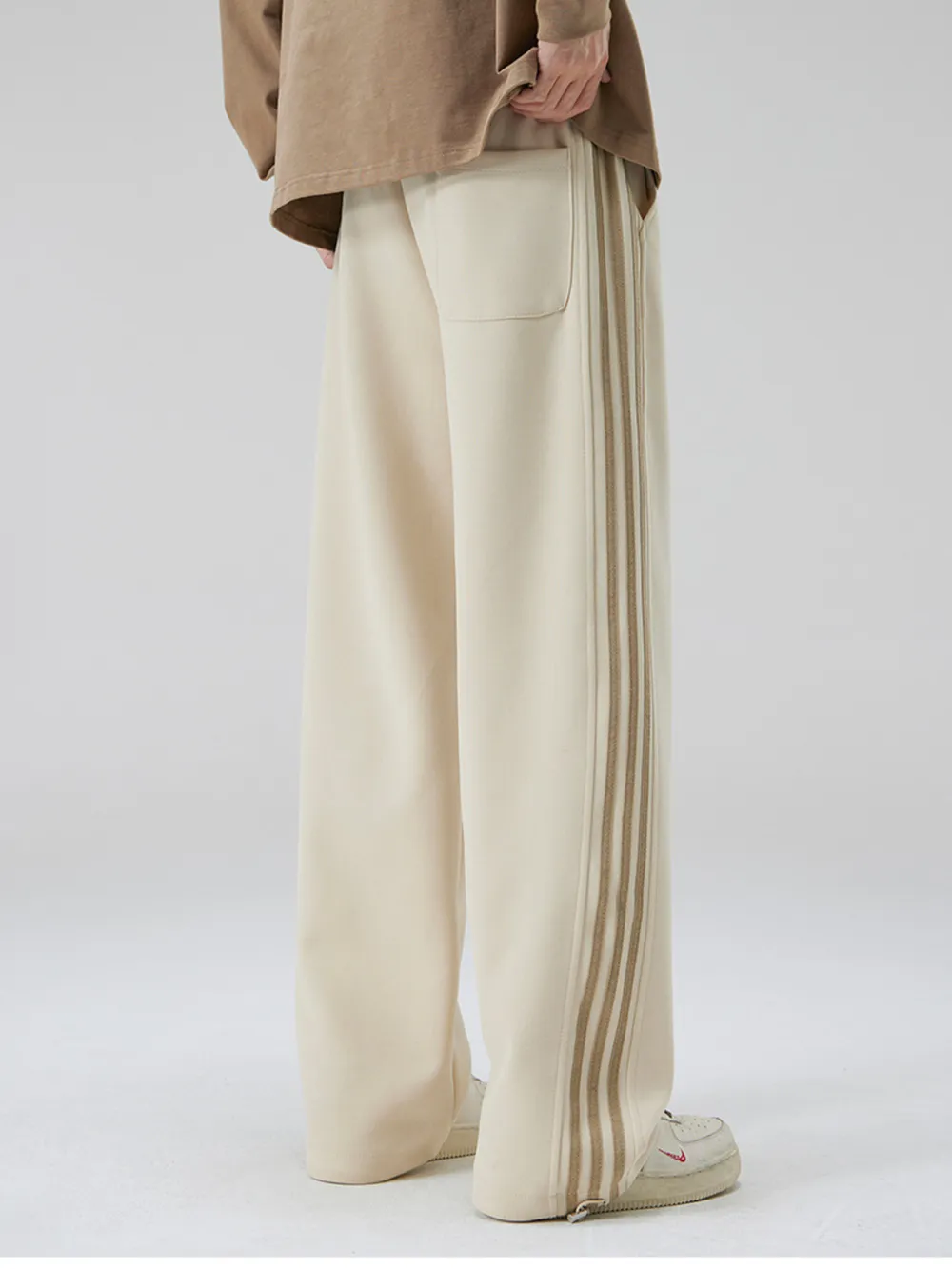 Men's Plus Size Relaxed Fit Pants with Side Stripes, image 8