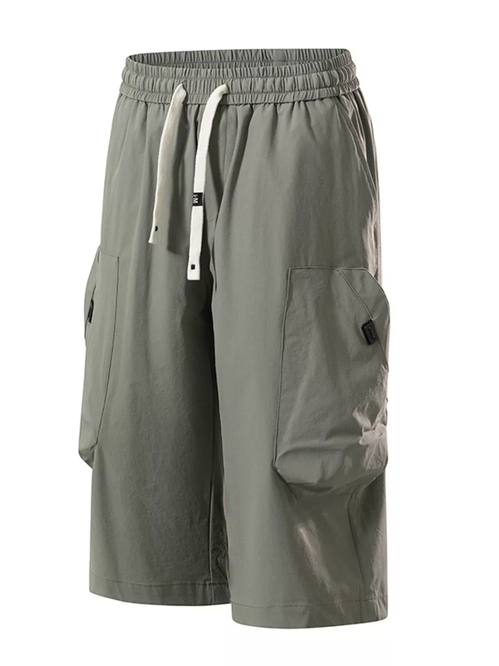 Men's Plus Size Casual Cargo Capris with Drawstring Waist, image 5