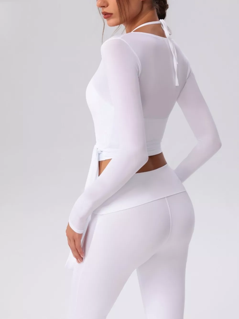 Halter Neck Cami and Flare Leggings Active Set, image 2