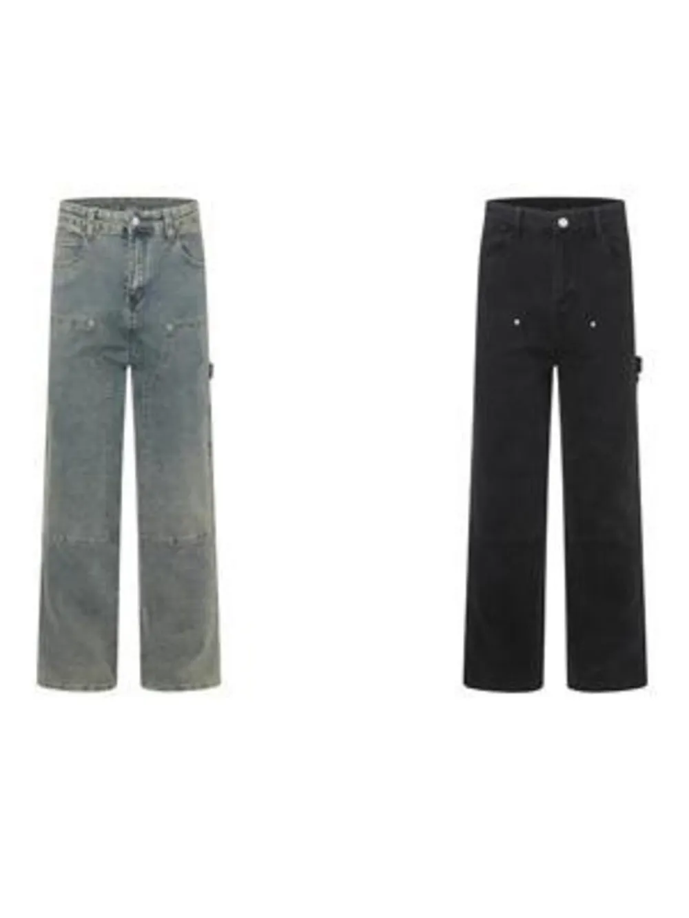 Men's High Waist Straight Leg Cargo Jeans, image 20