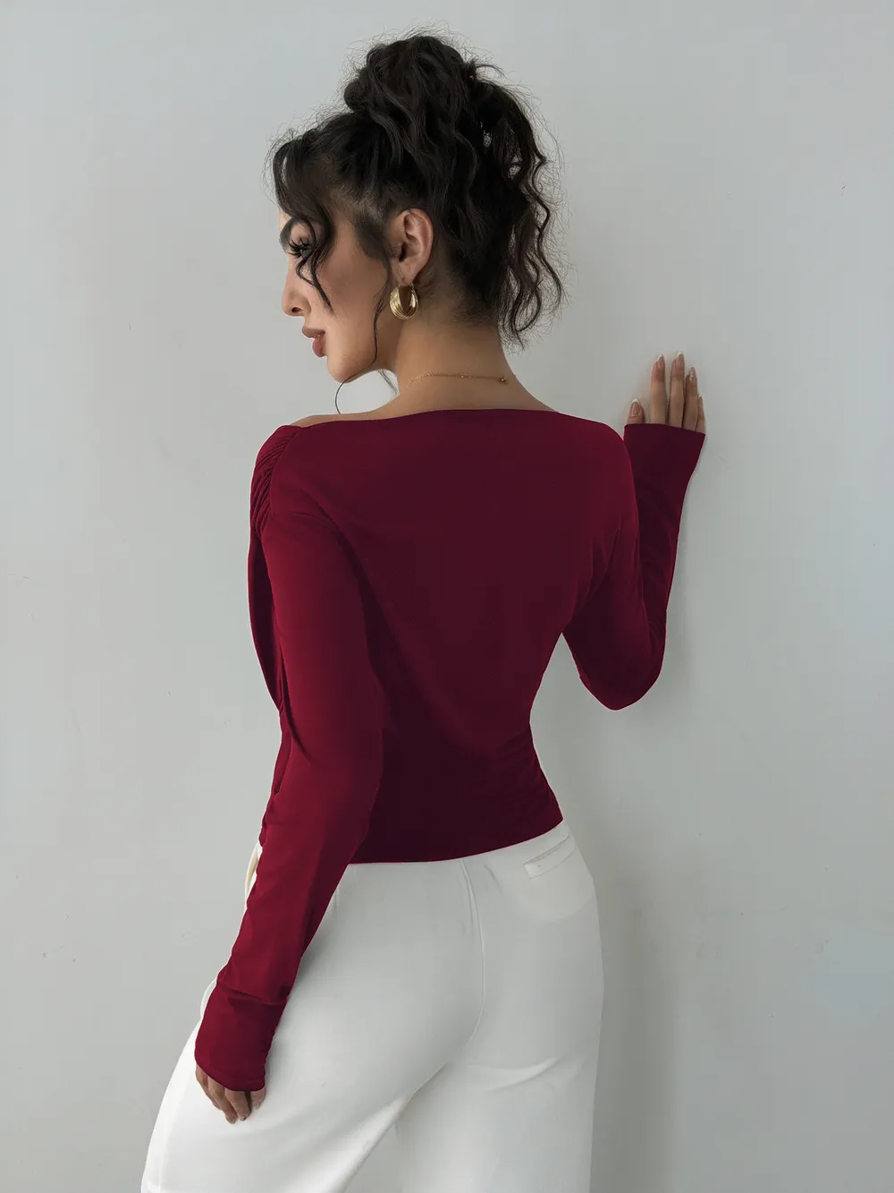 Asymmetrical Long Sleeve Blouse, image 3