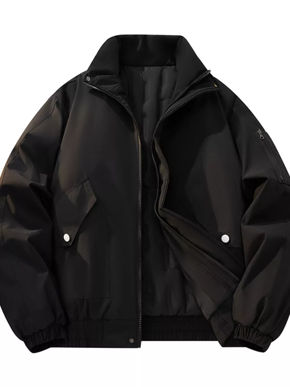 Men's Plus Size Casual Stand Collar Lightweight Bomber Jacket