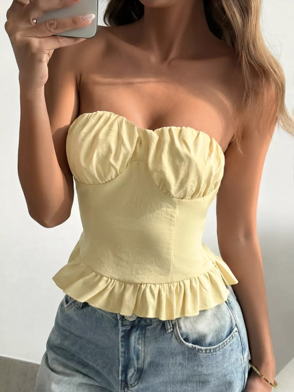Ruffled Hem Tube Top, image 7