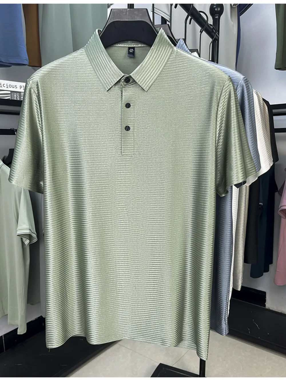 Men's Plus Size Button Detail Short Sleeve Polo, image 9