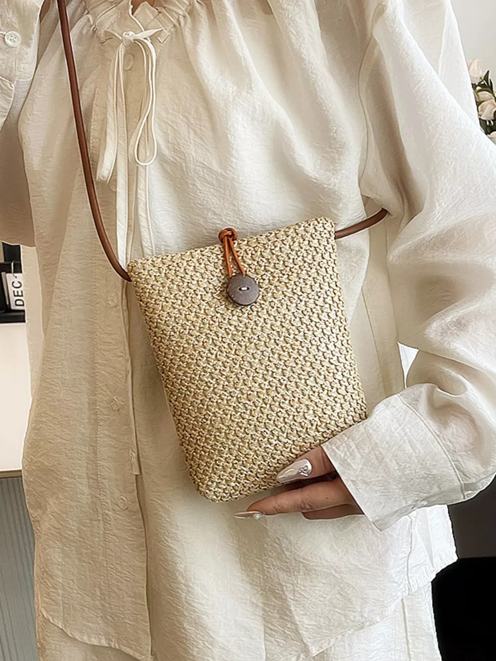 Straw Woven Crossbody Bag, image 10