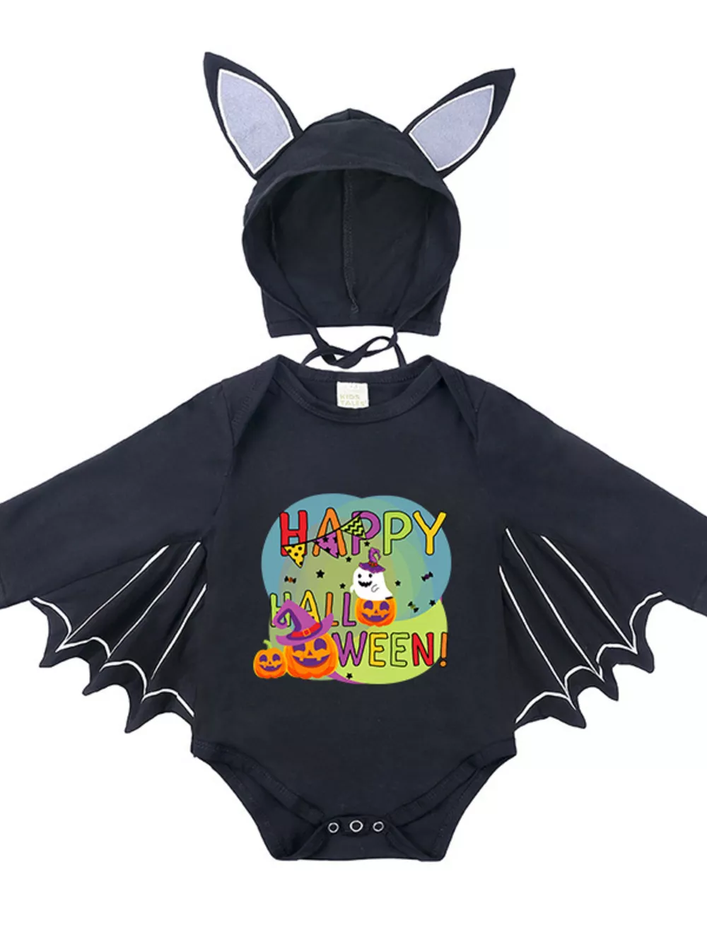 Children's Halloween Bat Bodysuit & Hat Costume Set, image 34