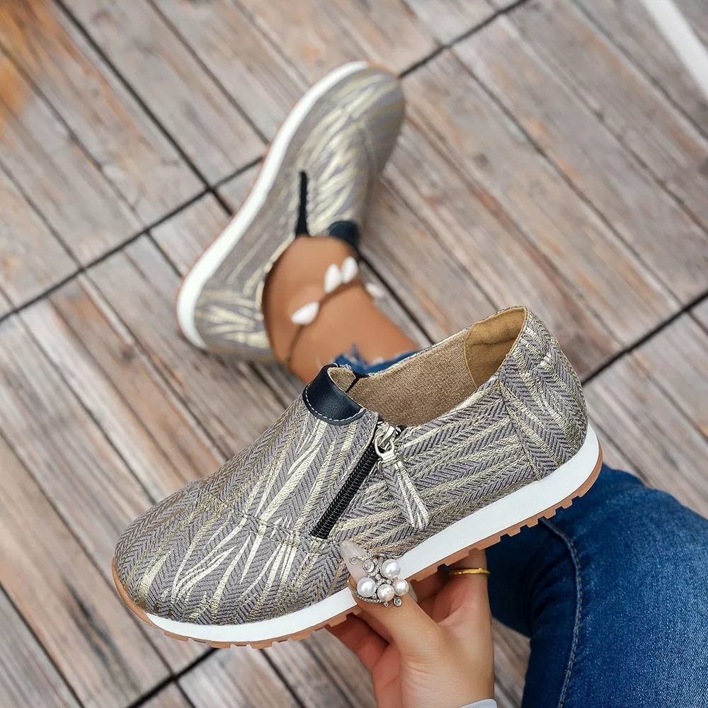 Round Toe Zipper Detail Slip-Ons, image 9