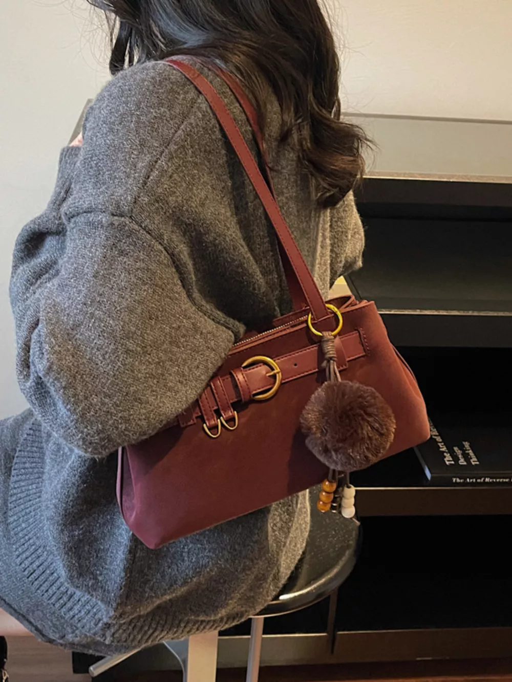 Buckle Decor Shoulder Bag, image 2