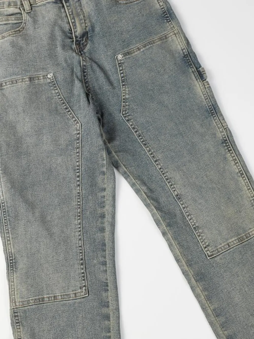 Men's High Waist Straight Leg Cargo Jeans, image 13