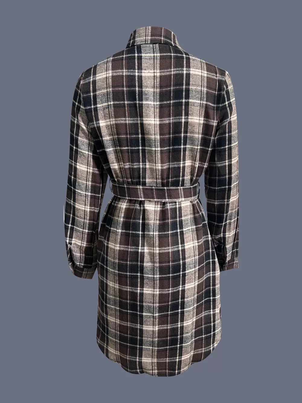 Plaid Button Up Shirt Dress, image 5