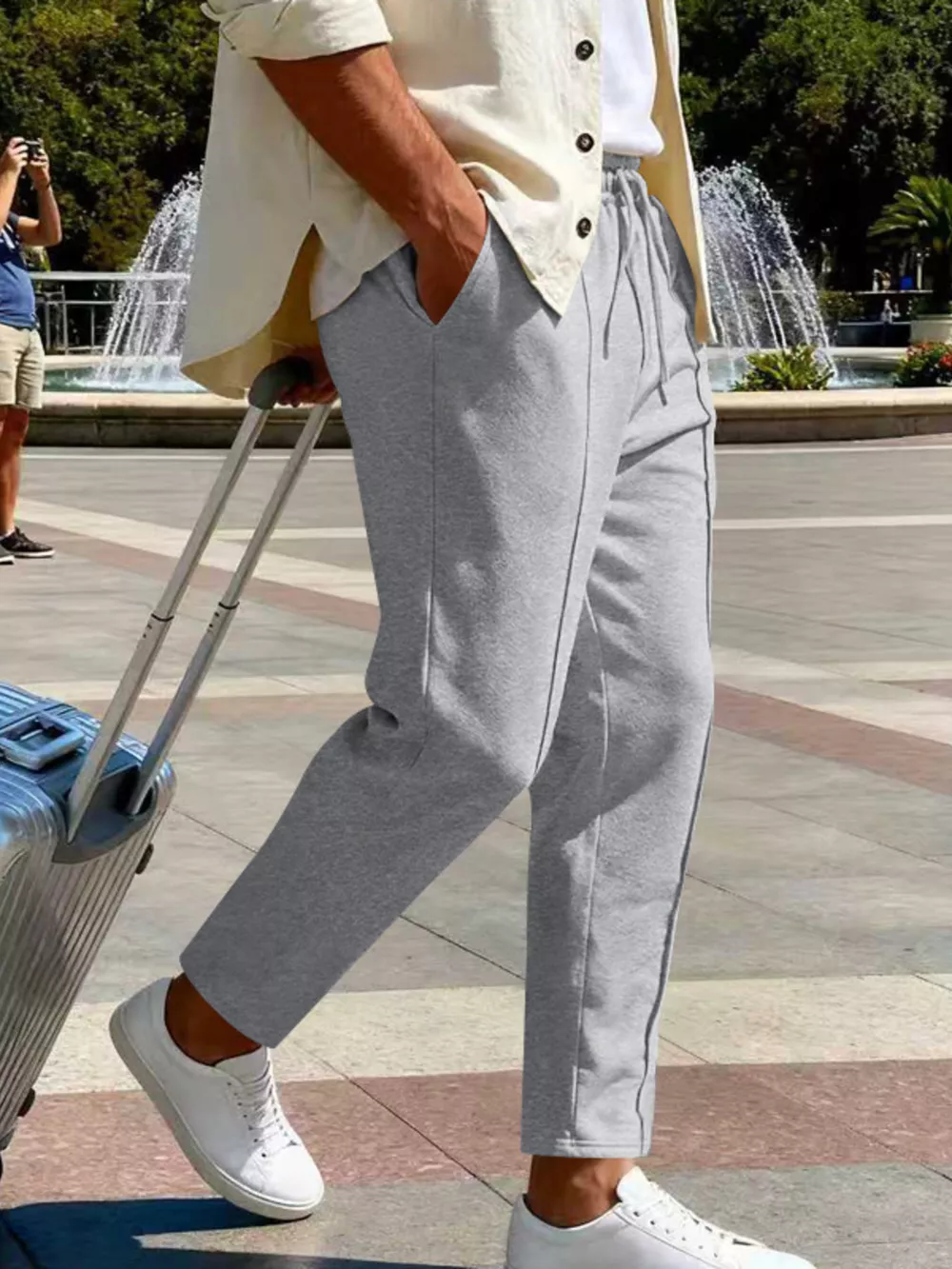 Men's Full Size Drawstring Straight Leg Pants Plus Size, image 11