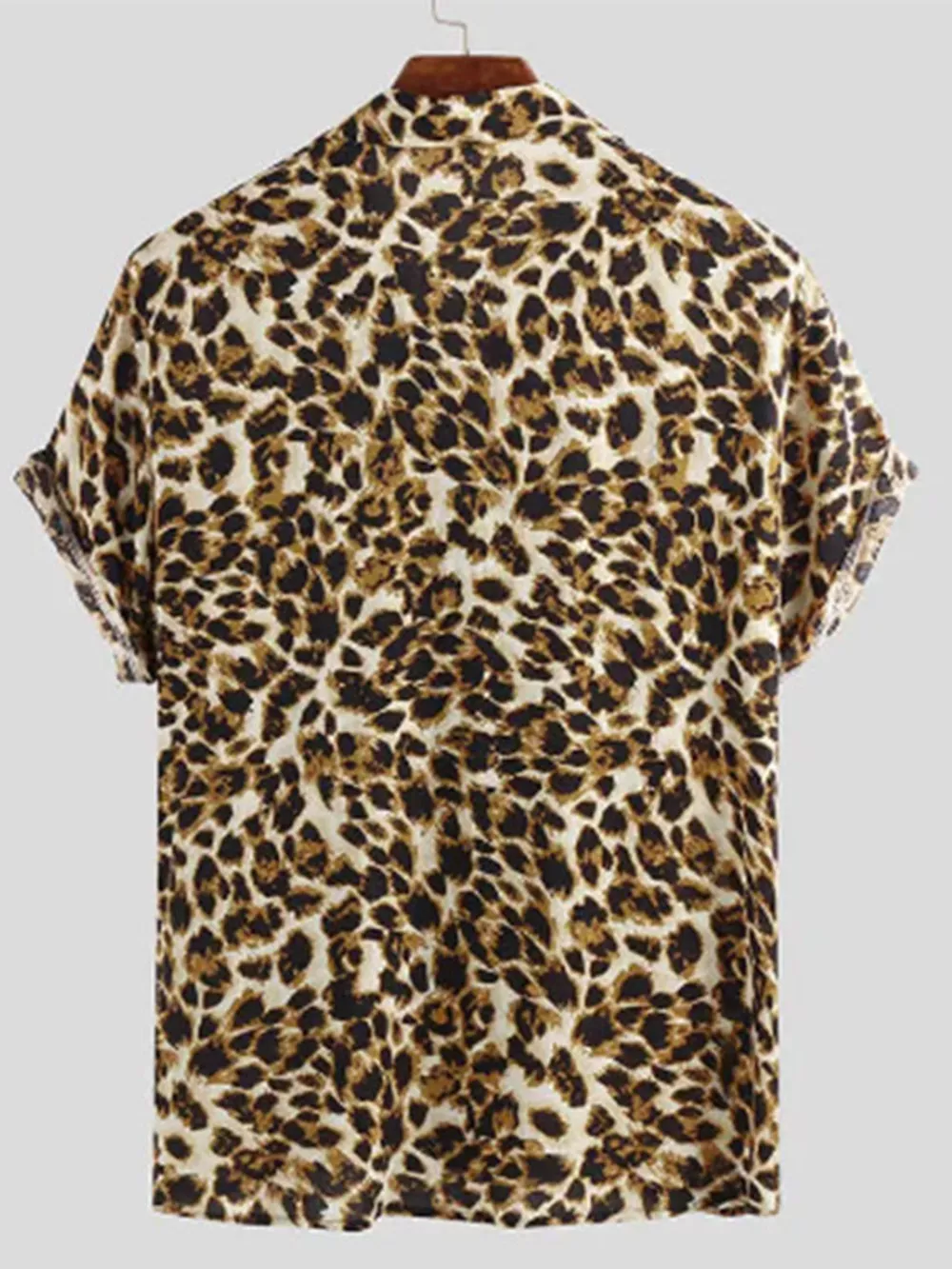 Men's Full Size Leopard Print Short Sleeve Shirt Plus Size, image 3