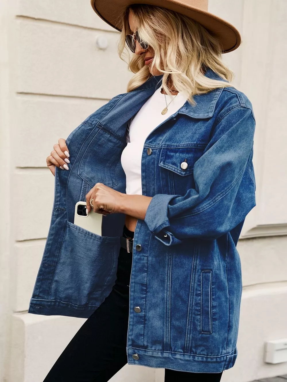 Button Up Long Sleeve Denim Jacket, image 18