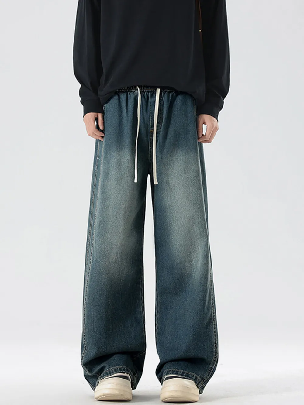 Men's Full Size Wash Wide Leg Jeans Plus Size, image 7