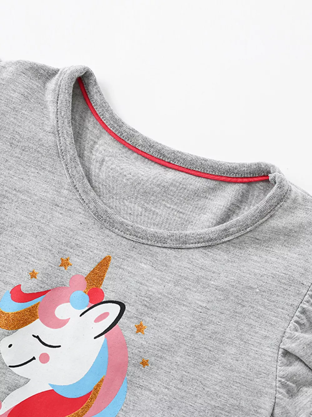 Children's Unicorn Graphic Ruffle Sleeve Tulle Dress, image 3