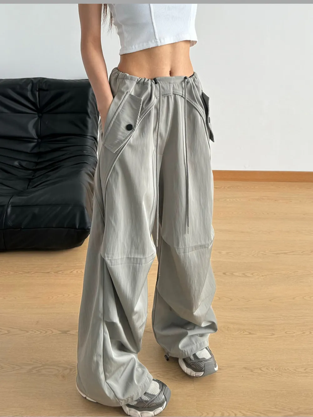 Wide Leg Drawstring Pants, image 7