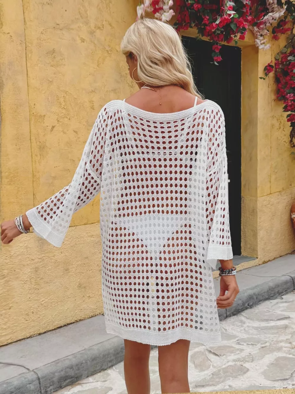 Crochet Knit Slit Cover Up, image 5