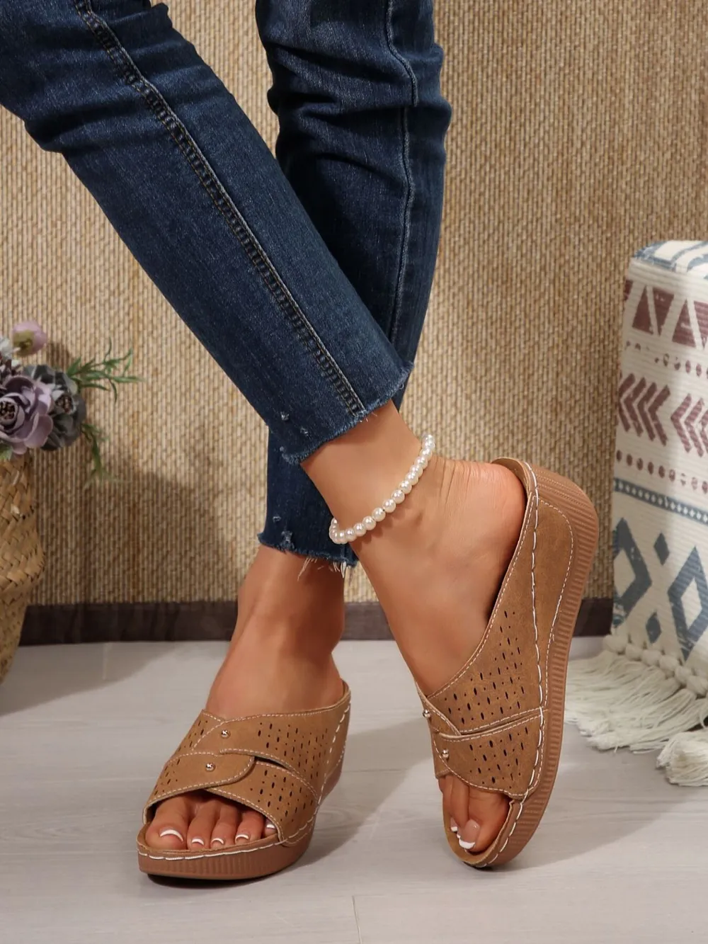 Hollow Out Wedge Comfort Sandals, image 10