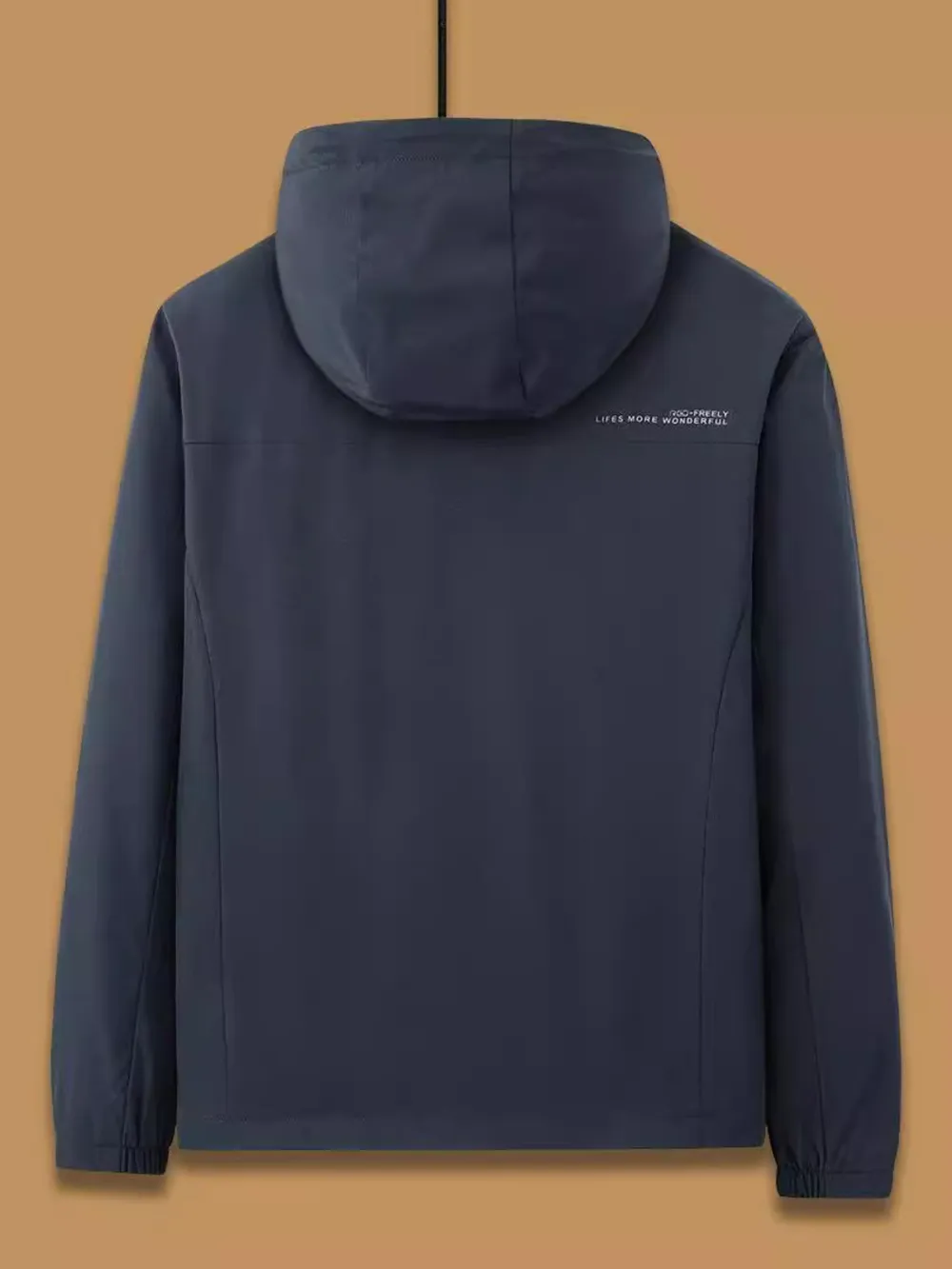 Men's Plus Size Zip Up Long Sleeve Hooded Jacket, image 3