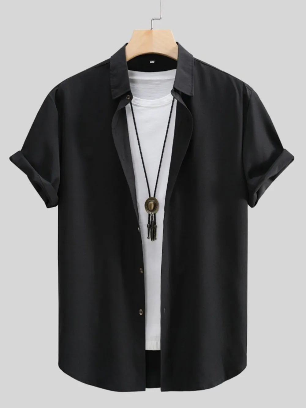Men's Button Up Short Sleeve Shirt, image 6