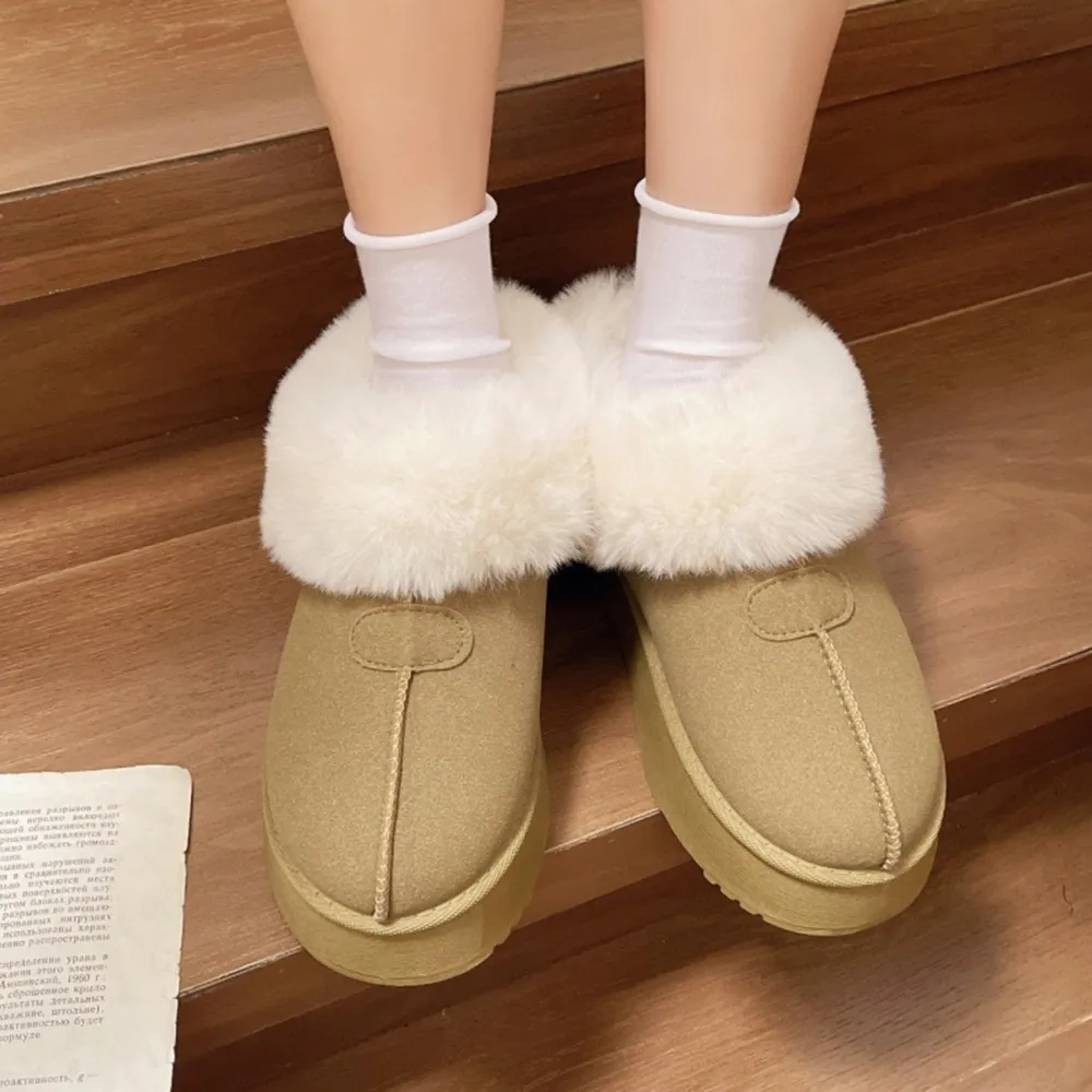 Cozy Furry Platform Boots